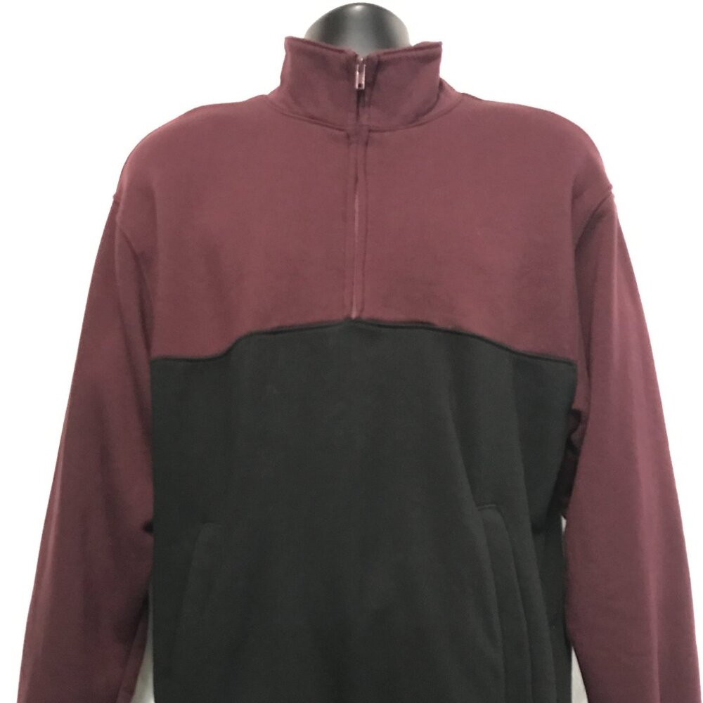 H&M DIVIDED Sweatshirt Mens Sz M Quarter Zip Fleece Made in USA